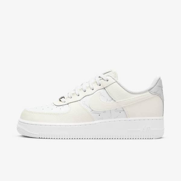 White / Platinum Nike Air Force 1 07 Women\'s Sneakers | NK768YAL