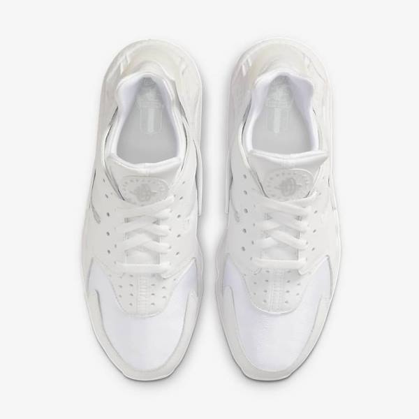 White / Platinum Nike Air Huarache Men's Sneakers | NK473UON