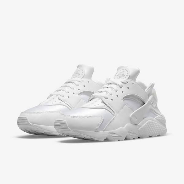 White / Platinum Nike Air Huarache Men's Sneakers | NK473UON