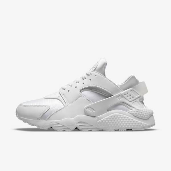 White / Platinum Nike Air Huarache Men\'s Sneakers | NK473UON