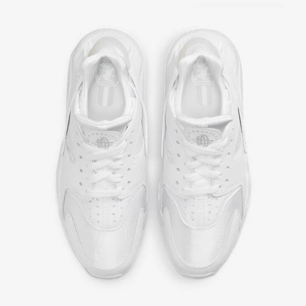 White / Platinum Nike Air Huarache Women's Sneakers | NK153QXY