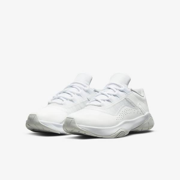 White / Platinum Nike Air Jordan 11 CMFT Low Older Kids' Sneakers | NK058BUF