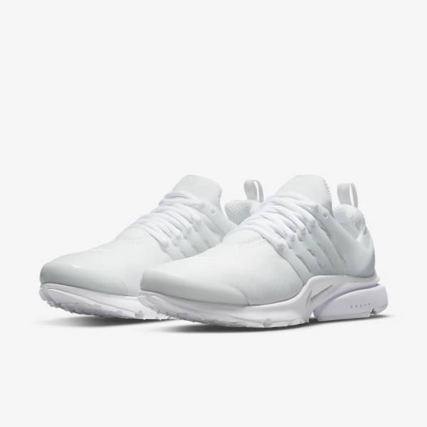 White / Platinum Nike Air Presto Men's Sneakers | NK386YVJ