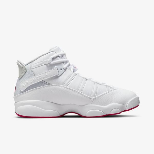 White / Platinum Nike Jordan 6 Rings Men's Sneakers | NK974OCZ