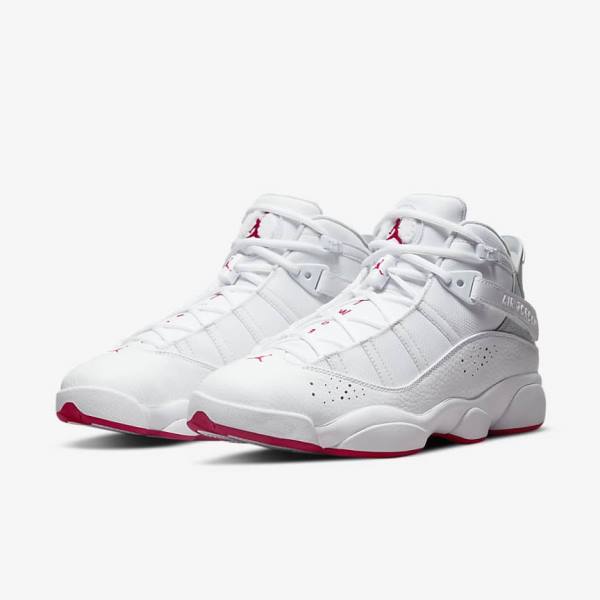 White / Platinum Nike Jordan 6 Rings Men's Sneakers | NK974OCZ