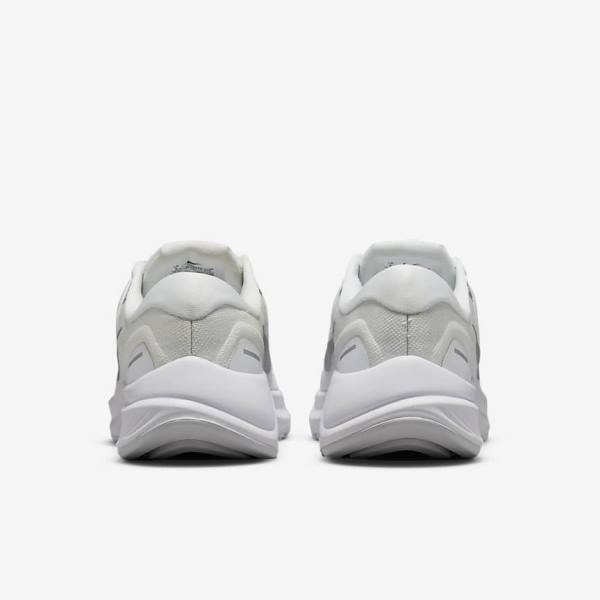 White / Platinum / Platinum / Metal Silver Nike Air Zoom Structure 24 Road Women's Running Shoes | NK697RLV