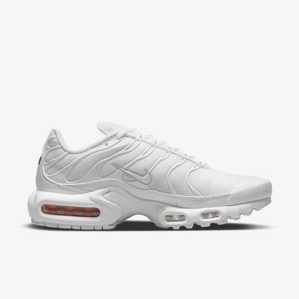 White / Platinum / White Nike Air Max Plus Women's Sneakers | NK937GNA