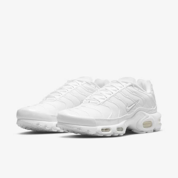 White / Platinum / White Nike Air Max Plus Women's Sneakers | NK937GNA