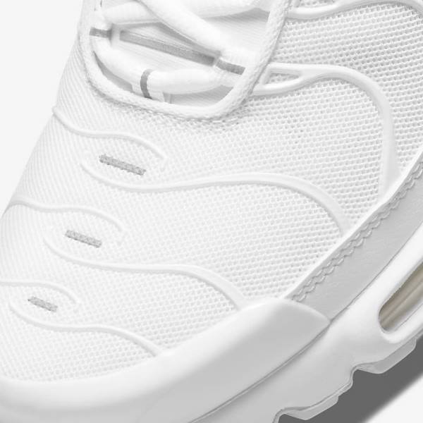 White / Platinum / White Nike Air Max Plus Women's Sneakers | NK937GNA