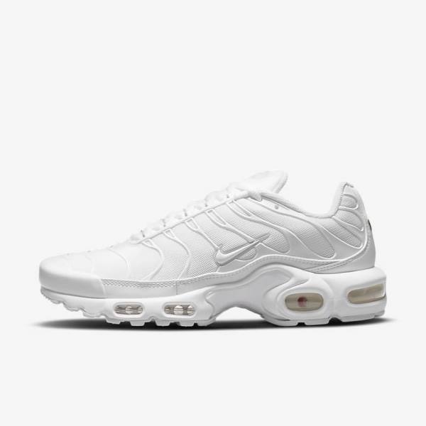 White / Platinum / White Nike Air Max Plus Women\'s Sneakers | NK937GNA