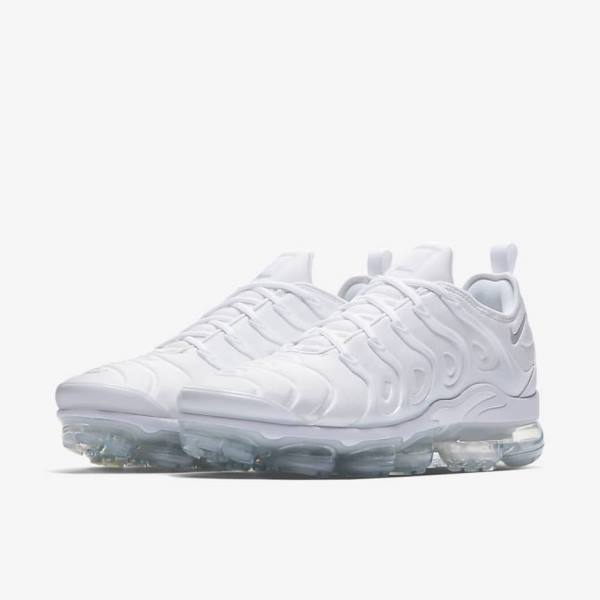 White / Platinum / White Nike Air VaporMax Plus Men's Sneakers | NK941UCM