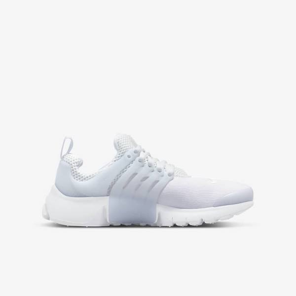 White / Platinum / White Nike Presto Older Kids' Sneakers | NK185RVJ