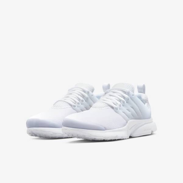 White / Platinum / White Nike Presto Older Kids' Sneakers | NK185RVJ