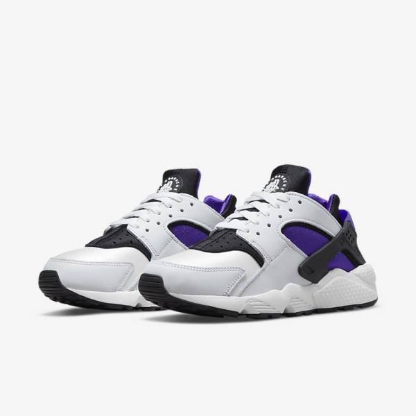 White / Purple / Black Nike Air Huarache Women's Sneakers | NK890EGA