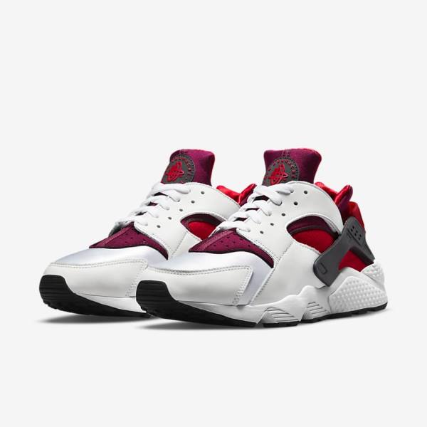 White / Red / Black / Red Nike Air Huarache Men's Sneakers | NK146SRT