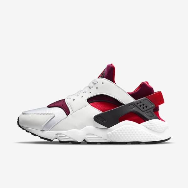 White / Red / Black / Red Nike Air Huarache Men\'s Sneakers | NK146SRT