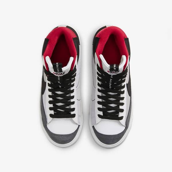 White / Red / Light Grey / Black Nike Blazer Mid 77 SE Dance Older Kids' Sneakers | NK042CBP