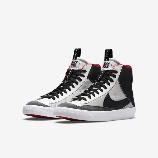 White / Red / Light Grey / Black Nike Blazer Mid 77 SE Dance Older Kids' Sneakers | NK042CBP