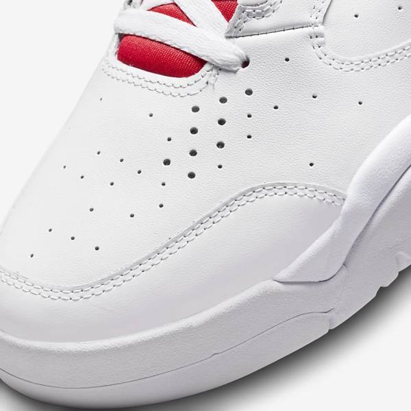 White / Red Nike Air Flight Lite Mid Men's Sneakers | NK346ZWB