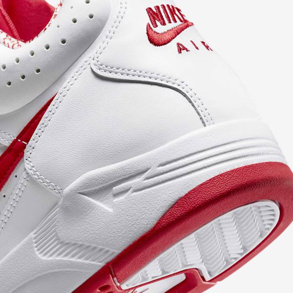 White / Red Nike Air Flight Lite Mid Men's Sneakers | NK346ZWB