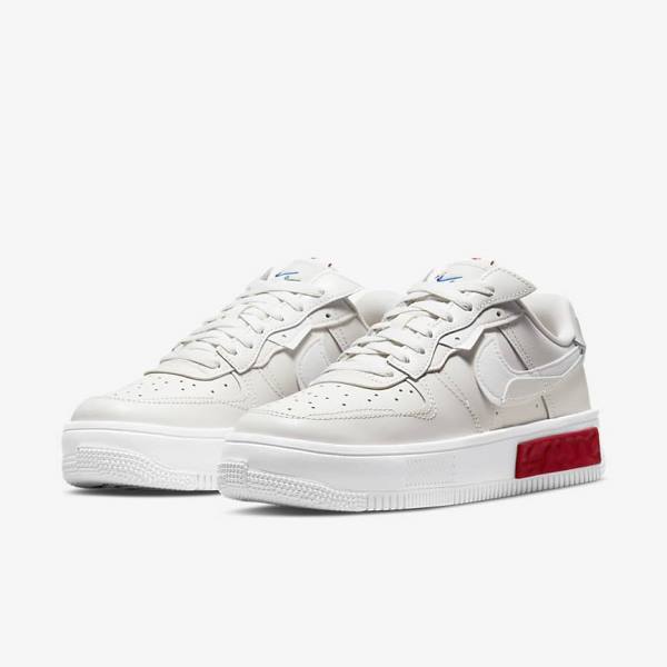 White / Red Nike Air Force 1 Fontanka Women's Sneakers | NK635JAM