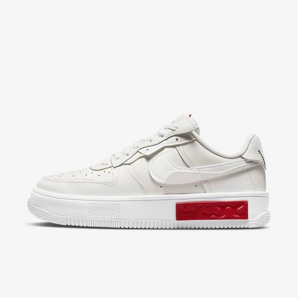 White / Red Nike Air Force 1 Fontanka Women\'s Sneakers | NK635JAM