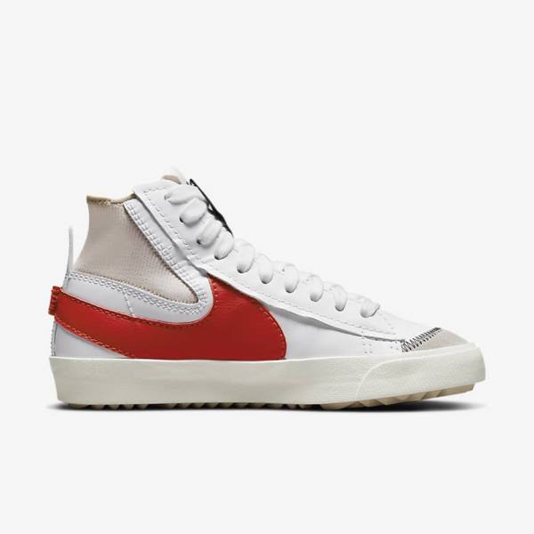 White / Red Nike Blazer Mid 77 Jumbo Men's Sneakers | NK162FKB