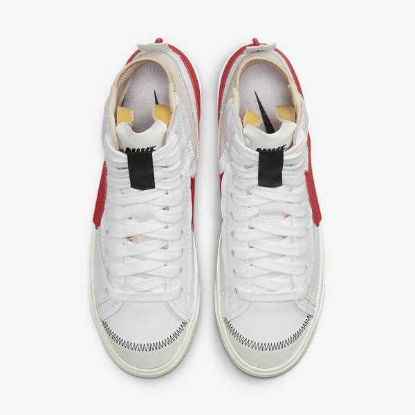 White / Red Nike Blazer Mid 77 Jumbo Men's Sneakers | NK162FKB