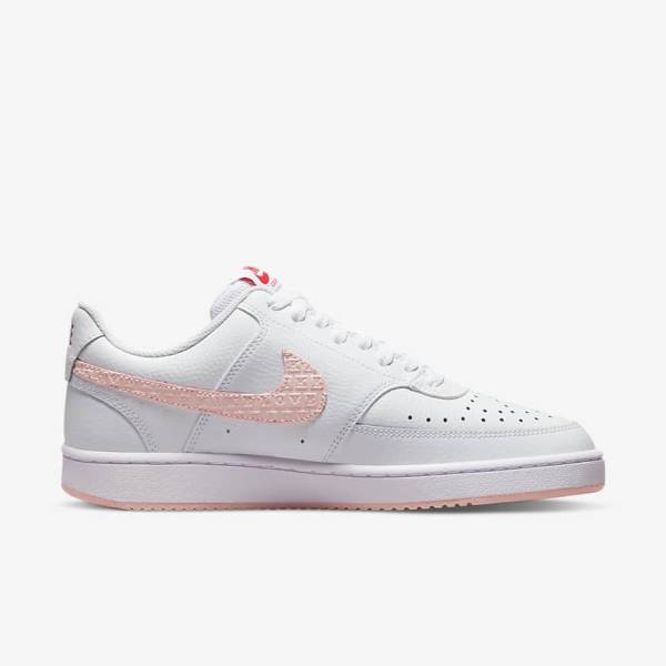 White / Red Nike Court Vision LO Women's Sneakers | NK590FKD