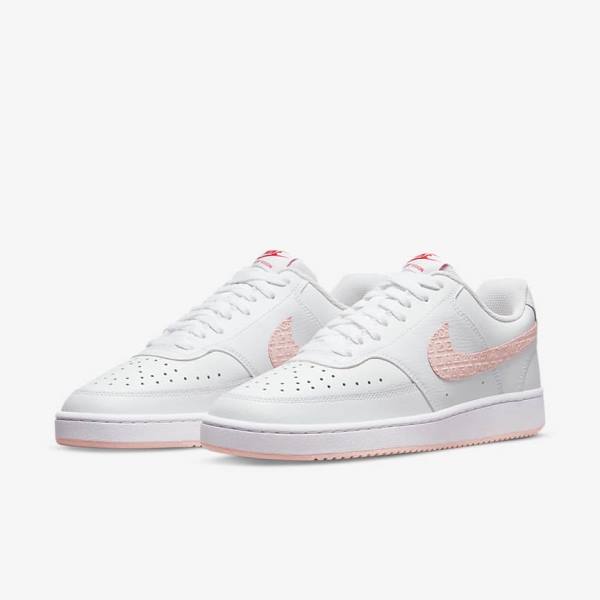 White / Red Nike Court Vision LO Women's Sneakers | NK590FKD