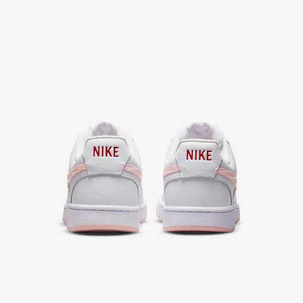 White / Red Nike Court Vision LO Women's Sneakers | NK590FKD