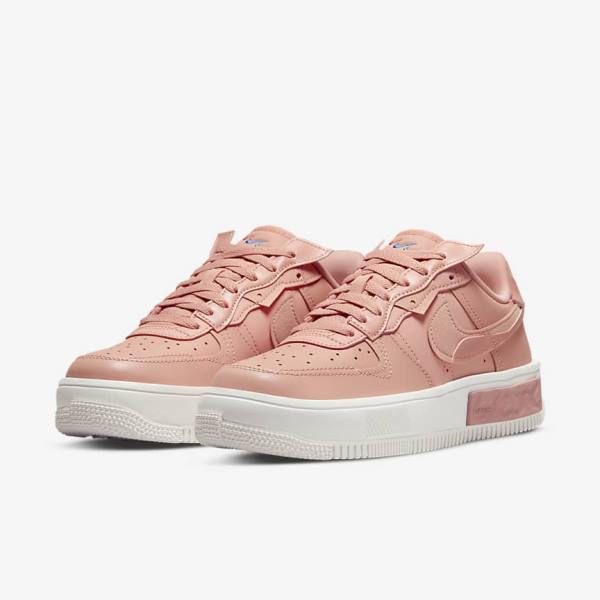 White / Red Pink / Light Nike Air Force 1 Fontanka Women's Sneakers | NK914HZV