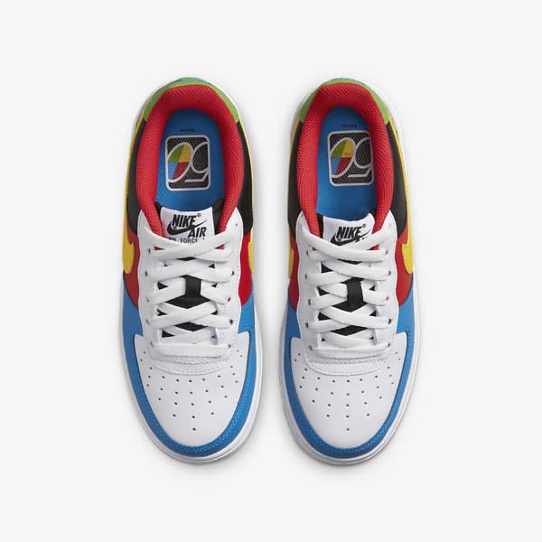 White / Red / Royal / Gold Nike Air Force 1 LV8 Older Kids' Sneakers | NK431KXZ