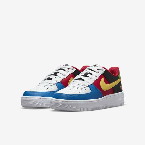 White / Red / Royal / Gold Nike Air Force 1 LV8 Older Kids' Sneakers | NK431KXZ