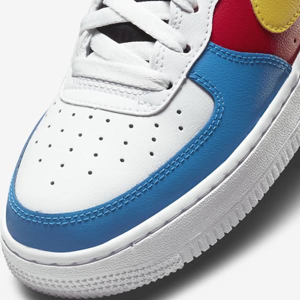 White / Red / Royal / Gold Nike Air Force 1 LV8 Older Kids' Sneakers | NK431KXZ