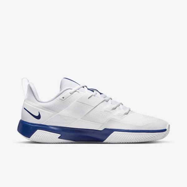 White / Royal Blue Nike NikeCourt Vapor Lite Clay Court Men's Tennis Shoes | NK901QBA