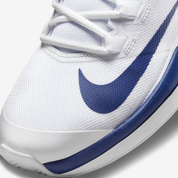 White / Royal Blue Nike NikeCourt Vapor Lite Clay Court Men's Tennis Shoes | NK901QBA