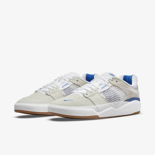 White / Royal / White Nike SB Ishod Wair Men's Skate Shoes | NK601LXE