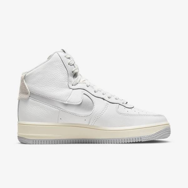 White / Silver Nike Air Force 1 Sculpt Women's Sneakers | NK089QIR