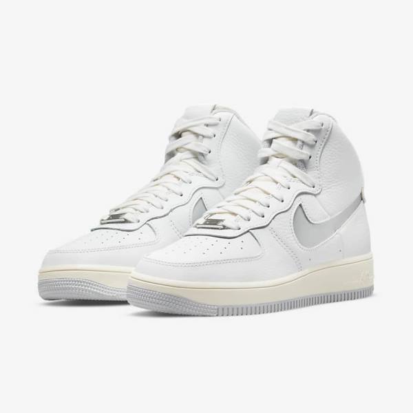 White / Silver Nike Air Force 1 Sculpt Women's Sneakers | NK089QIR