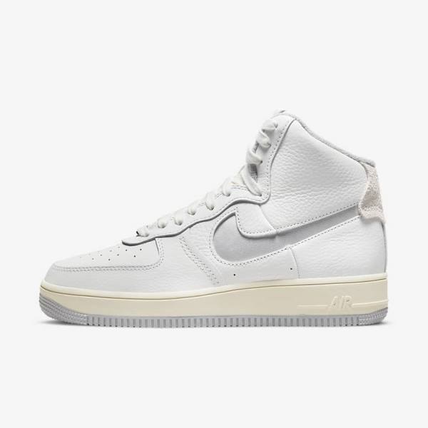 White / Silver Nike Air Force 1 Sculpt Women\'s Sneakers | NK089QIR