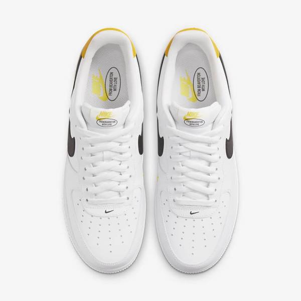 White / Yellow / Black Nike Air Force 1 07 LV8 Men's Sneakers | NK182XBP