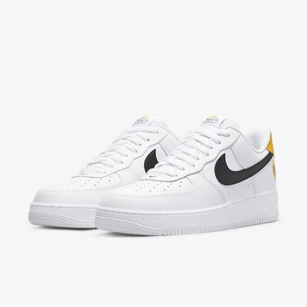 White / Yellow / Black Nike Air Force 1 07 LV8 Men's Sneakers | NK182XBP