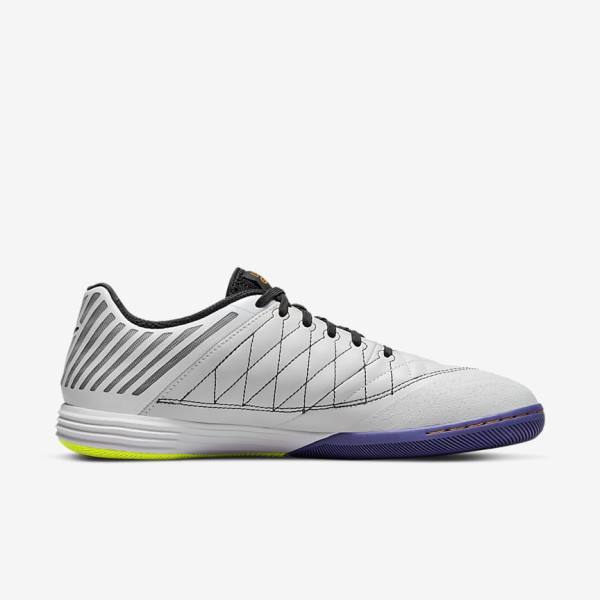 White / Yellow / Black Nike Lunar Gato II IC Indoor Court Men's Football Shoes | NK793MDS