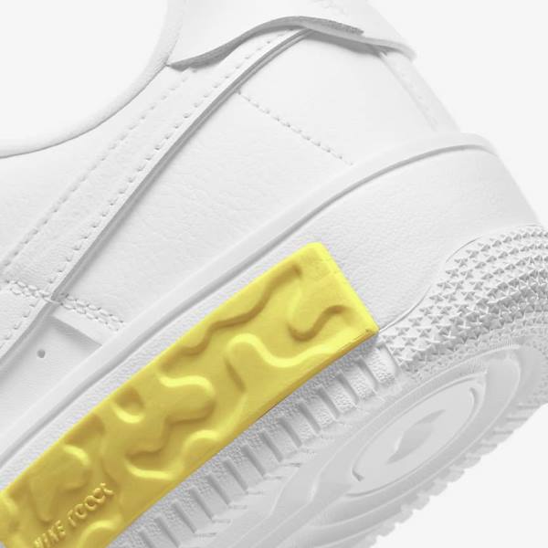 White / Yellow / White Nike Air Force 1 Fontanka Women's Sneakers | NK850RVJ