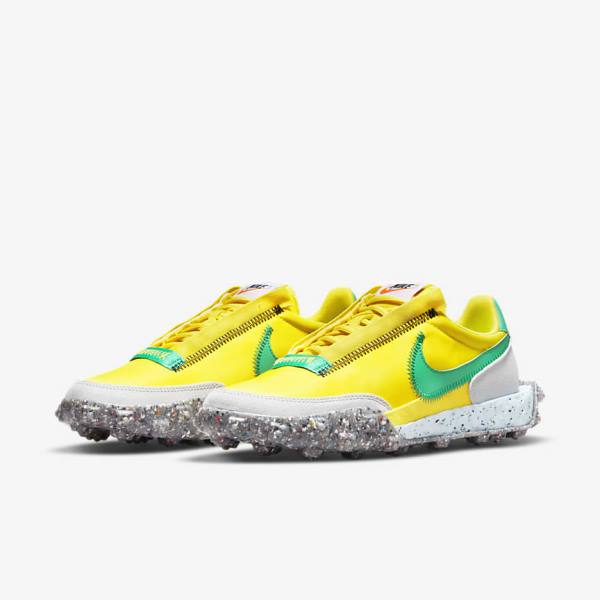 Yellow / Blue / Green Nike Waffle Racer Crater Women's Sneakers | NK925JTO