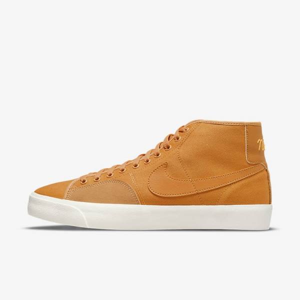 Yellow Nike SB BLZR Court Mid Premium Men\'s Skate Shoes | NK180NPU