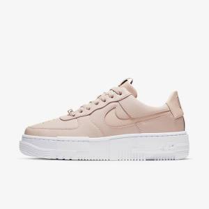 Beige / Black / White Nike Air Force 1 Pixel Women's Sneakers | NK197ONW