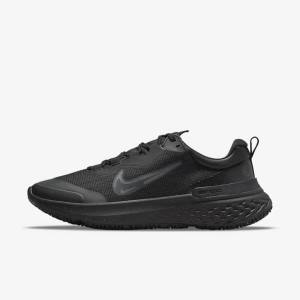 Black / Dark Grey / Black Nike React Miler 2 Shield Weatherised Road Men's Running Shoes | NK963OKX