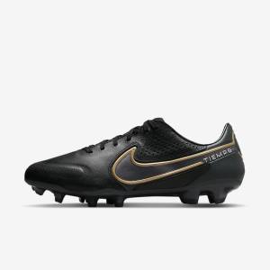 Black / Dark Grey / Metal Gold / Metal Dark Grey Nike Tiempo Legend 9 Pro FG Firm-Ground Men's Football Shoes | NK718WBX